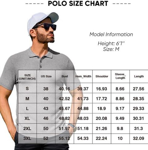 JMIERR Mens Knit Polo Shirts Button Up Textured T Shirts Casual Solid Color Slim Fit Short Sleeve Summer Golf Tee Shirt in Saudi Arabia
