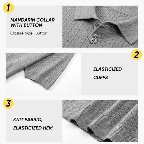 JMIERR Mens Knit Polo Shirts Button Up Textured T Shirts Casual Solid Color Slim Fit Short Sleeve Summer Golf Tee Shirt in Saudi Arabia