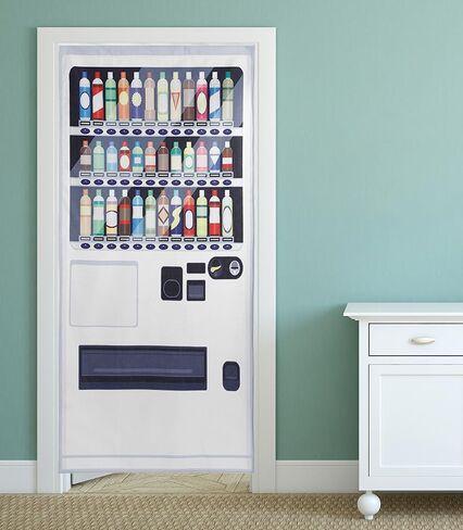 Noren Japanese Doorway Curtain with a picture of Vending Machine printed Long (design1) in Saudi Arabia