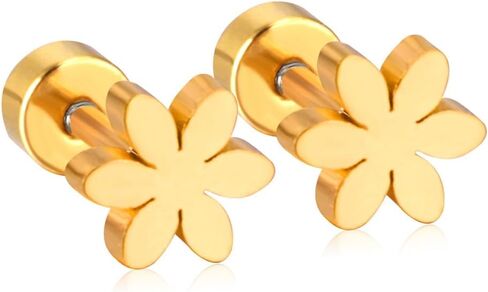 18G Tiny Flower Minimalist Stud Earrings for Women Girls Cute Stainless Steel Daisy Flower Cartilage Tragus Piercing Post Pin With Secure Safety Screwback Earring Hypoallergenic Jewelry Valentine's Day Birthday Gifts in Saudi Arabia