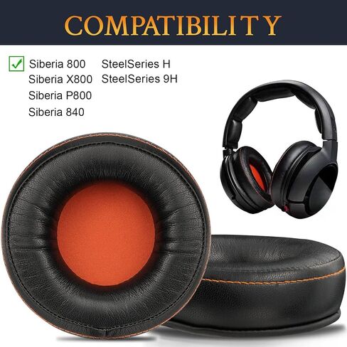 استبدال وسائد الأذن من SOULWIT، وسائد أذن لسماعات الألعاب SteelSeries Siberia 800 (X800، P800)، Siberia 840، SteelSeries H، 9H، مع جلد بروتين أكثر نعومة - أسود in Kuwait