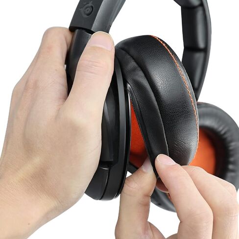استبدال وسائد الأذن من SOULWIT، وسائد أذن لسماعات الألعاب SteelSeries Siberia 800 (X800، P800)، Siberia 840، SteelSeries H، 9H، مع جلد بروتين أكثر نعومة - أسود in Kuwait
