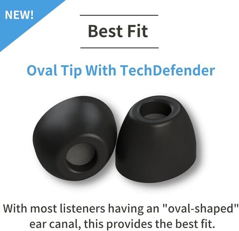 أطراف أذن بديلة من سلسلة Foam 400 Round 2.0 لأجهزة Bose Quiet Comfort 20 وSennheiser IE 300 وCampfire Audio والمزيد | الراحة المطلقة | ملاءمة لا تتزعزع | TechDefender | كبير، 3 أزواج in Kuwait