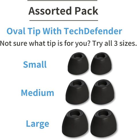 أطراف أذن بديلة من سلسلة Foam 400 Round 2.0 لأجهزة Bose Quiet Comfort 20 وSennheiser IE 300 وCampfire Audio والمزيد | الراحة المطلقة | ملاءمة لا تتزعزع | TechDefender | كبير، 3 أزواج in Kuwait
