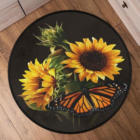 Turquoise and Grey Abstract Art Round Area Rug, Painting Teal Non-Slip Circle Rug for Bedroom Living Room Outdoor Study Playing Floor Mat Carpet, 3' Diameter in Saudi Arabia