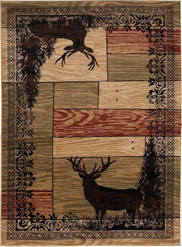 Mayberry Rugs Woodgrain Elk Area Rug, 2'3"x3'3", Multi in Kuwait