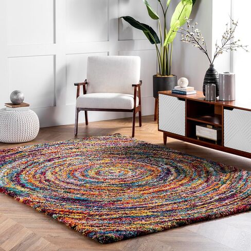 nuLOOM Ardelle Swirl Shaggy Area Rug, 5x8, Multi in Saudi Arabia
