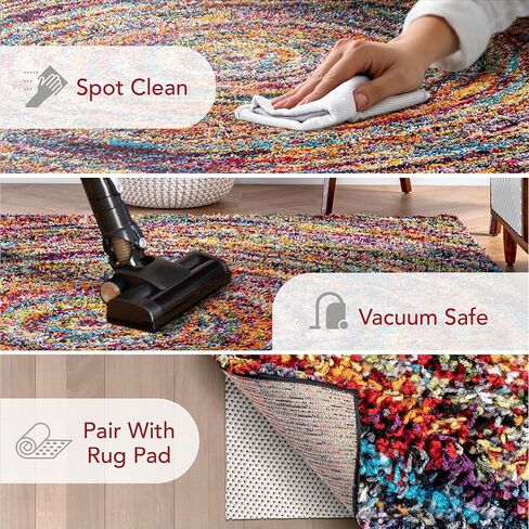 nuLOOM Ardelle Swirl Shaggy Area Rug, 5x8, Multi in Saudi Arabia