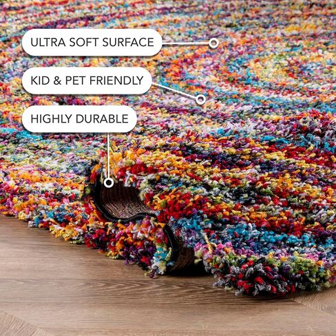 nuLOOM Ardelle Swirl Shaggy Area Rug, 5x8, Multi in Saudi Arabia