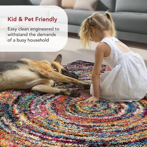 nuLOOM Ardelle Swirl Shaggy Area Rug, 5x8, Multi in Saudi Arabia