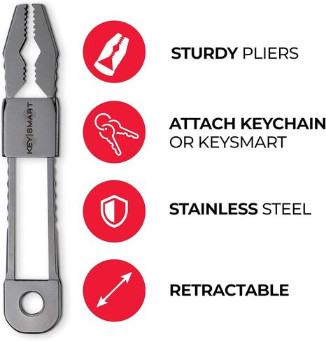 KeySmart Nano Pliers, Mini Pocket Keychain Pliers that fit inside KeySmart, Ideal for Fishing, Camping and other indoor and outdoor uses (Stainless Steel) in Saudi Arabia