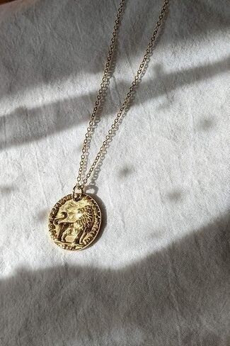 18K Gold Plated Gold Medallion Pendant Necklace Gold Coin Layered Necklace Tag Necklace Gold Miraculous Gold Necklace Bridesmaid Gift in Saudi Arabia