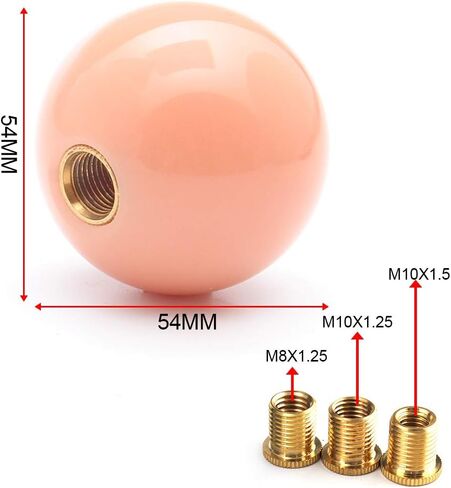 Top10 Racing Universal Car JDM Pink Round Cue مضيئة مقبض ناقل الحركة للمركبات الأوتوماتيكية اليدوية 5 6 سرعات ناقل الحركة مع محولات (أحمر) in Kuwait