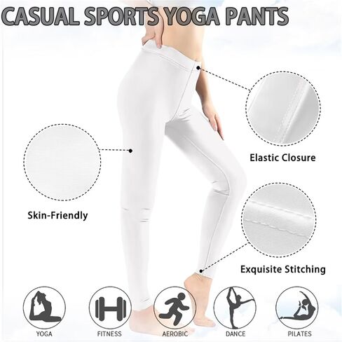 سراويل اليوغا النسائية بطول كامل وخصر عالٍ، سراويل ضيقة رياضية، سراويل ضيقة للتمرين in Kuwait