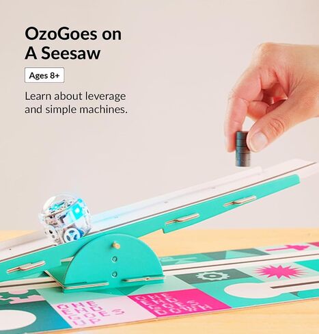 OzoGoes On A Seesaw STEAM Kit: Ages 8+ Learn Leverage & Simple Machines, Critical Thinking, Problem-Solving, Classroom Group Activities, Assembly Guide, QR Digital Lessons, Robot Not Included in Saudi Arabia