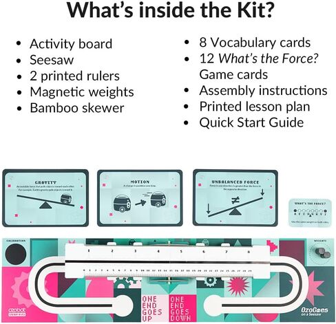 OzoGoes On A Seesaw STEAM Kit: Ages 8+ Learn Leverage & Simple Machines, Critical Thinking, Problem-Solving, Classroom Group Activities, Assembly Guide, QR Digital Lessons, Robot Not Included in Saudi Arabia