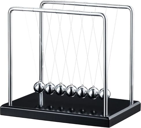 Newtons Cradle Pendulum Balance Balls Cool Science Gadgets Perpetual Kinetic Motion Physics Toys Desktop Decoration for Office& Home (5 Balls) in Saudi Arabia