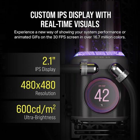 CORSAIR iCUE Link XD5 RGB Elite LCD Pump-Reservoir Unit - D5 PWM Pump - 480x480 IPS LCD Screen - 22 Addressable RGB LEDs - 440ml Nylon Reservoir - Stealth Gray in Saudi Arabia