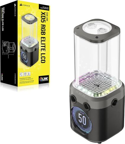 CORSAIR iCUE Link XD5 RGB Elite LCD Pump-Reservoir Unit - D5 PWM Pump - 480x480 IPS LCD Screen - 22 Addressable RGB LEDs - 440ml Nylon Reservoir - Stealth Gray in Saudi Arabia