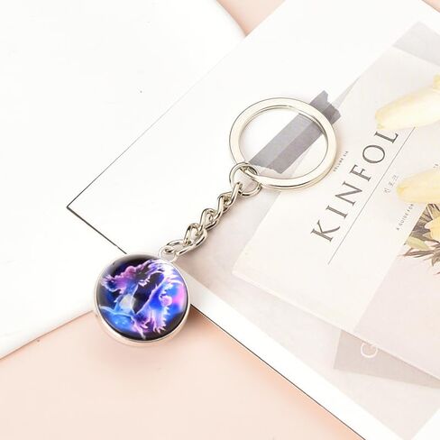 YangQian Globe Glow in the Dark Keychain Accessories for Men Women Round Ball Galaxy Keychain for Girls Boy Cartoon Keychains in Saudi Arabia