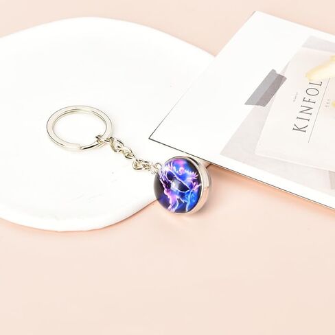 YangQian Globe Glow in the Dark Keychain Accessories for Men Women Round Ball Galaxy Keychain for Girls Boy Cartoon Keychains in Saudi Arabia