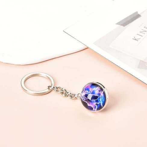 YangQian Globe Glow in the Dark Keychain Accessories for Men Women Round Ball Galaxy Keychain for Girls Boy Cartoon Keychains in Saudi Arabia