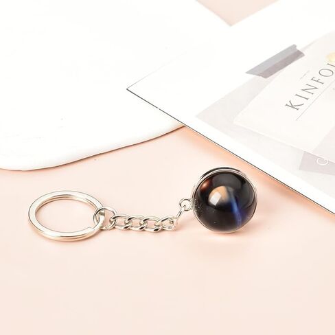 YangQian Globe Glow in the Dark Keychain Accessories for Men Women Round Ball Galaxy Keychain for Girls Boy Cartoon Keychains in Saudi Arabia
