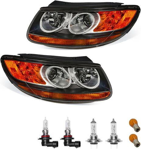 TODO Headlights Assembly Compatible with Hyundai Santa Fe 2007 2008 2009, Headlights Assembly w/Bulbs Driver and Passenger Side (LH&RH) Headlamps Replacement Santa Fe 07-09 in Saudi Arabia