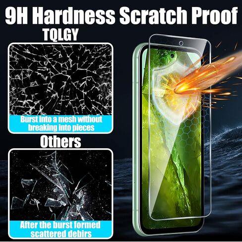 TQLGY 3 Pack Screen Protector for Google Pixel 8a with 3 Pack Camera Lens Protector, 9H Hardness Tempered Glass Film, Support Fingerprint Unlock, Ultra HD, Anti Scratch, Bubble Free, Case Friendly in Saudi Arabia