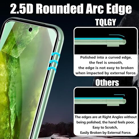 TQLGY 3 Pack Screen Protector for Google Pixel 8a with 3 Pack Camera Lens Protector, 9H Hardness Tempered Glass Film, Support Fingerprint Unlock, Ultra HD, Anti Scratch, Bubble Free, Case Friendly in Saudi Arabia