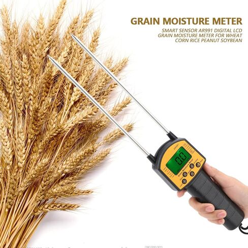 Grain Meter, AR991 Multifunctional Digital LCD Backlight Display Grain Humidity Meter Portable Tester for Wheat Corn Rice Peanut Soybean in Saudi Arabia