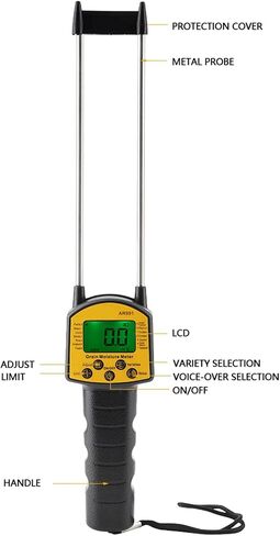 Grain Meter, AR991 Multifunctional Digital LCD Backlight Display Grain Humidity Meter Portable Tester for Wheat Corn Rice Peanut Soybean in Saudi Arabia
