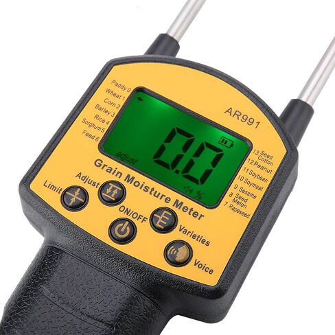 Grain Meter, AR991 Multifunctional Digital LCD Backlight Display Grain Humidity Meter Portable Tester for Wheat Corn Rice Peanut Soybean in Saudi Arabia
