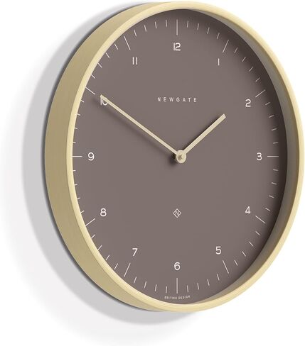 NEWGATE® Mr Clarke Wall Clock | Large Scandi Inspired Plywood Clock | 16 inch | Dark Wood case with Designer dot dial | Modern Minimalist Design for Kitchen, Living Room or Office in Saudi Arabia