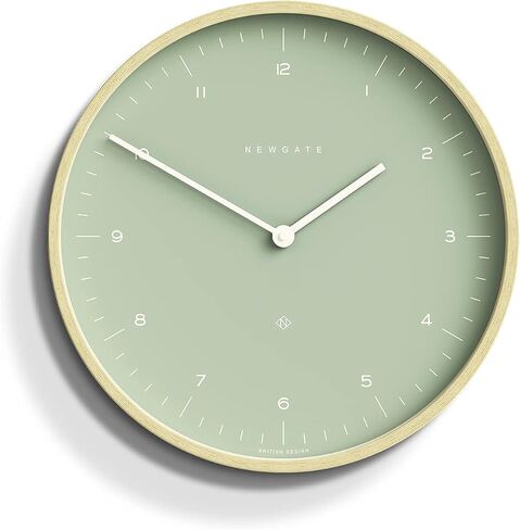 NEWGATE® Mr Clarke Wall Clock | Large Scandi Inspired Plywood Clock | 16 inch | Dark Wood case with Designer dot dial | Modern Minimalist Design for Kitchen, Living Room or Office in Saudi Arabia