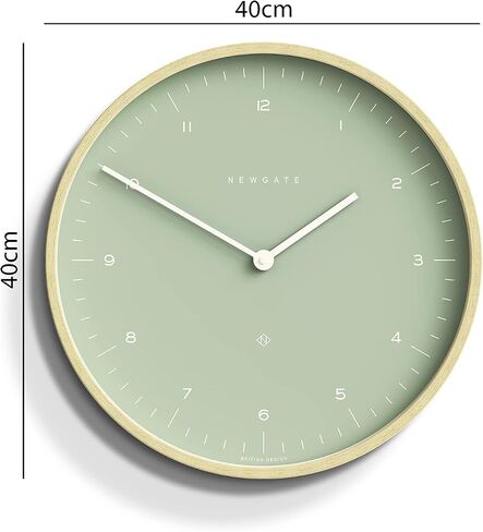 NEWGATE® Mr Clarke Wall Clock | Large Scandi Inspired Plywood Clock | 16 inch | Dark Wood case with Designer dot dial | Modern Minimalist Design for Kitchen, Living Room or Office in Saudi Arabia