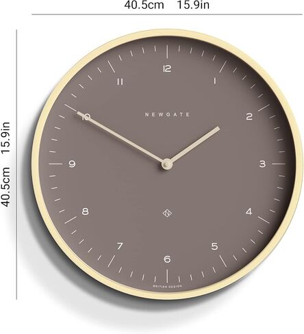 NEWGATE® Mr Clarke Wall Clock | Large Scandi Inspired Plywood Clock | 16 inch | Dark Wood case with Designer dot dial | Modern Minimalist Design for Kitchen, Living Room or Office in Saudi Arabia