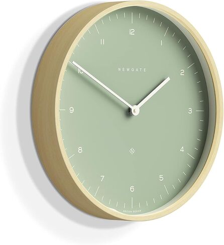 NEWGATE® Mr Clarke Wall Clock | Large Scandi Inspired Plywood Clock | 16 inch | Dark Wood case with Designer dot dial | Modern Minimalist Design for Kitchen, Living Room or Office in Saudi Arabia