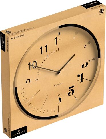 NEWGATE® Mr Clarke Wall Clock | Large Scandi Inspired Plywood Clock | 16 inch | Dark Wood case with Designer dot dial | Modern Minimalist Design for Kitchen, Living Room or Office in Saudi Arabia