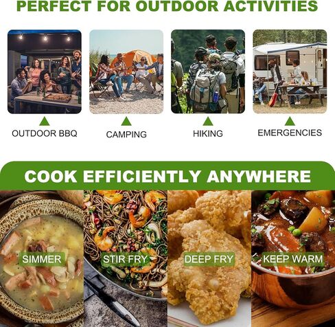 Dual Fuel Camp Stove, 12000 BTU Portable Propane/Butane Stove with Case, Adapter Hose, Wind Guard, Single Burner Propane Stove for Home Kitchen, Camping, Picnics, Hiking (Silver White) in Saudi Arabia