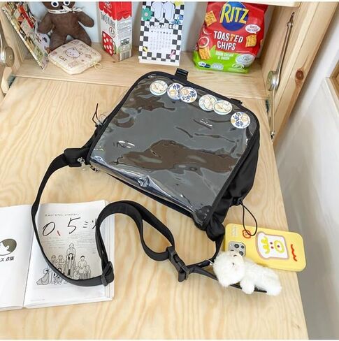 Transparent Flap Messenger Bag Crossbody Shoulder Bag Fashion Ita Bag Cute Bag for Women Men in Saudi Arabia