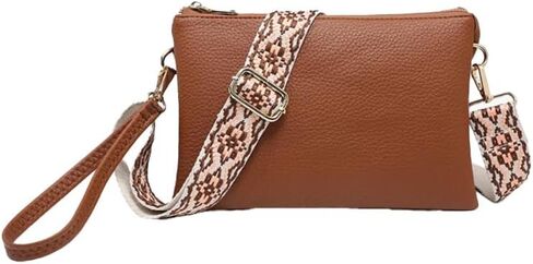 حقيبة JEN & CO. Izzy Crossbody - محافظ جلدية نباتية، حقائب يد كبيرة للنساء مع حزام قابل للتعديل in Kuwait