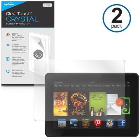 BoxWave Screen Protector Compatible with Kindle Fire HD 8.9 (2nd Gen 2012) - ClearTouch Anti-Glare (2-Pack), Anti-Fingerprint Matte Film Skin in Saudi Arabia