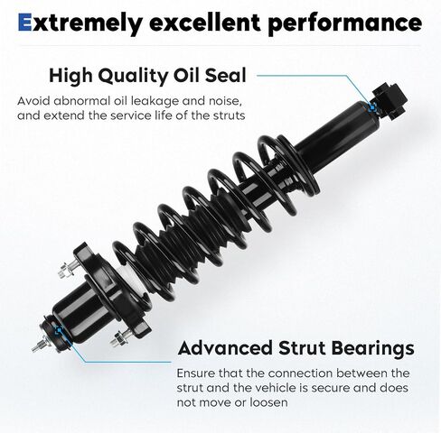 Front and Rear Complete Struts Assembly Shock Absorber Compatible with 2007-2012 Dodge Caliber, 2007-2016 Jeep Compass/Patriot, Replace for 172367 172401, 4Pcs in Saudi Arabia