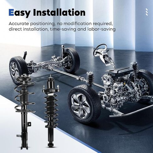 Front and Rear Complete Struts Assembly Shock Absorber Compatible with 2007-2012 Dodge Caliber, 2007-2016 Jeep Compass/Patriot, Replace for 172367 172401, 4Pcs in Saudi Arabia