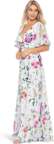Betsy & Adam girls Long Floral Flare Sleeve Dress in Saudi Arabia