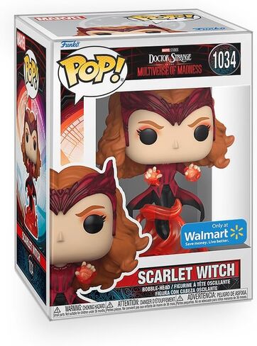مجموعة شخصيات Pop Marvel - Scarlet Witch تستدعي Power in Dr Strange Multiverse of Madness الحصرية من الفينيل مع واقي صندوق Funko المتوافق in Kuwait