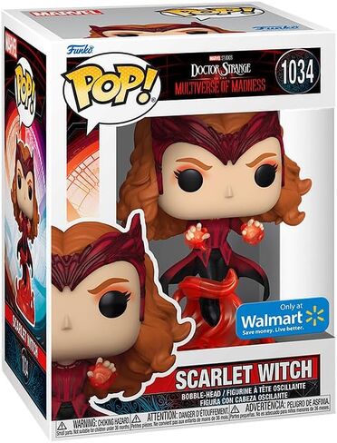 مجموعة شخصيات Pop Marvel - Scarlet Witch تستدعي Power in Dr Strange Multiverse of Madness الحصرية من الفينيل مع واقي صندوق Funko المتوافق in Kuwait