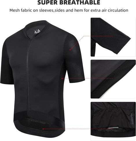 YKYWBIKE Cycling Jersey Men Short Sleeve Bike Jersey with Pockets Biking Shirts for Men Cycling Breathable MTB Biker Shirts in Kuwait