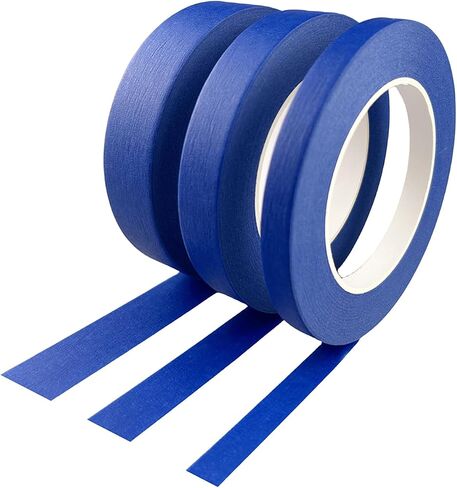 3 Rolls White Masking Tape, General Purpose Beige White Painters Tape for Home, Office, School Stationery, DIY Arts, Crafts, Labeling - (0.5 Inch, 0.7 Inch and 1 Inch X 55 Yard) in Saudi Arabia